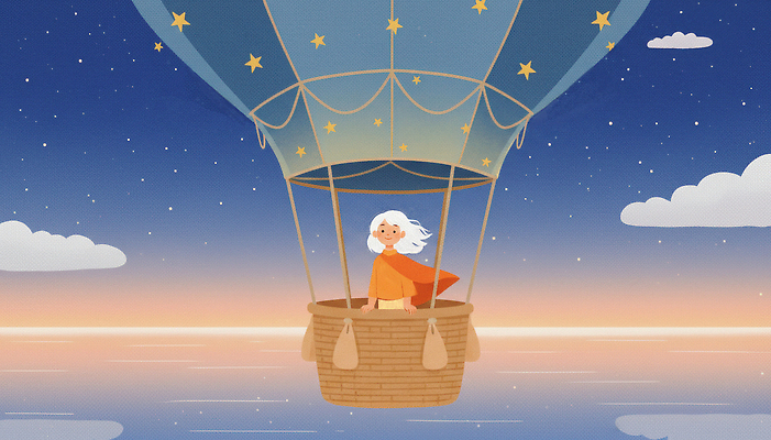 JPG 행복 별 컬러 여행 일러스트 하늘 아침 바람 풍경 소녀 노을 꿈 자유 탐험 도전 열기구 대기 저녁 고도 온도 국내일러스트 AI일러스트 AI콘텐츠 주간 자연요소 여자 감정 어린이 컨셉 항공교통 날씨 야간 파일형식