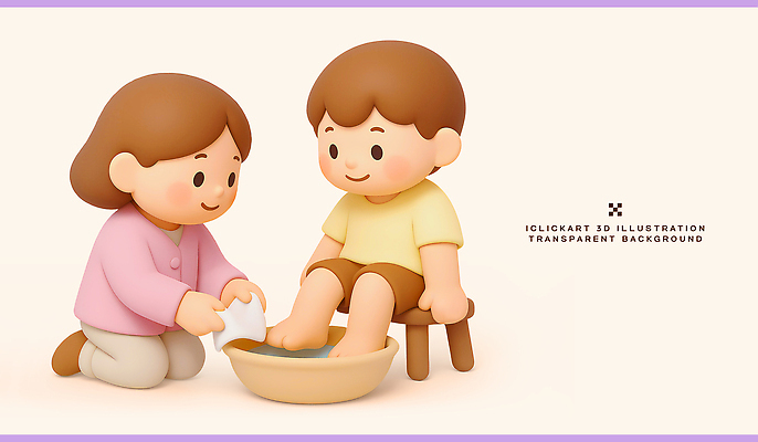 PSD 편집이미지 어린이 가족 모션 엄마 함께함 따뜻함 통 사랑 물 아기 장면 돌봄 발씻기 사순절 편집3D 자연요소 감정 종교 컨셉 관계 사람 3D 파일형식