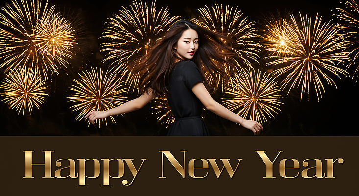 JPG 편집이미지 여자 새해 불꽃놀이 파티 축제 기쁨 축하 춤 화려 즐거움 환영 생동감 연말 송년회 편집실사 AI인물포토 AI콘텐츠 감정 컨셉 놀이 문화예술 사람 이벤트 CG 파일형식 AI포토