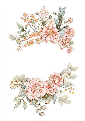 JPG 디자인 꽃 분홍색 컬러 잎 패턴 일러스트 자연 수채화 장식 소풍 흰색 감각 그림 뷰티풀 소프트 국내일러스트 AI일러스트 AI콘텐츠 식물 무늬 야외활동 생태계 파일형식