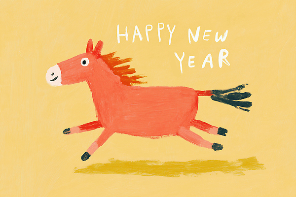 JPG 동물 디자인 어린이 컬러 일러스트 모션 새해 빨간색 달리기 노란색 기쁨 자유 축하 인사 말_게임 즐거움 그림 연말 국내일러스트 병오년 붉은말 감정 컨셉 사람 예절 말_동물 파일형식 2026년