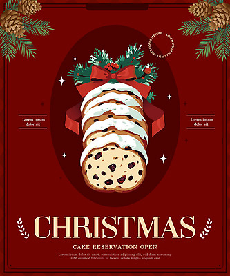 템플릿 음료 크리스마스 포장 가족 디저트 선물 파티 쿠키 케이크 축제 달콤 홈베이킹 예약 사전예약 연말 특별함 슈톨렌 이미지템플릿 AI파일 기념일 음식 컨셉 관계 이벤트 맛 제빵 파일형식 벡터