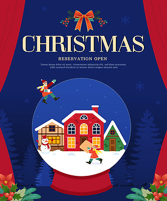 템플릿 크리스마스 겨울 가족 눈사람 놀이 주택 선물 장식 크리스마스트리 산타클로스 축제 화려 즐거움 사전예약 겨울풍경 이미지템플릿 AI파일 계절 기념일 감정 컨셉 관계 풍경 건물 예약 파일형식 벡터