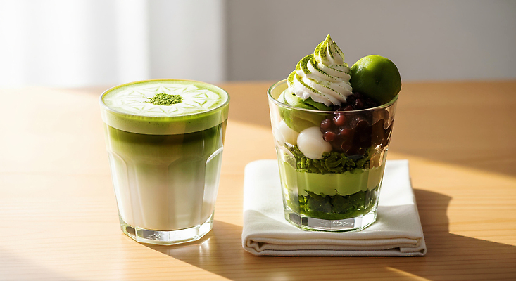 JPG 나무 편집이미지 여유 음료 과일 탁자 아이스크림 디저트 일본 카페 신선 맛 녹차 생크림 점심 라떼 말차 편집실사 AI포토 AI콘텐츠 식물 감정 아시아 커피 음식 가구 컨셉 차_음료 상점 크림 CG 파일형식