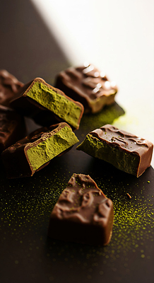 JPG 편집이미지 음식 컬러 재료 반찬 디저트 요리 과자 초콜릿 식사 신선 달콤 맛 말차 크런치 편집실사 AI포토 AI콘텐츠 컨셉 차_음료 CG 파일형식