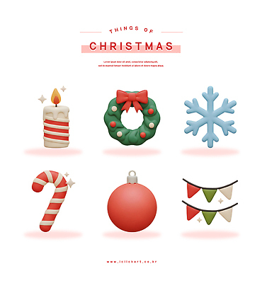 PSD 편집이미지 행복 컬러 크리스마스 겨울 사탕 장식 파티 축제 화환 눈송이 오브젝트 촛대 연말 편집3D 계절 기념일 꽃 감정 디저트 눈_날씨 이벤트 3D 파일형식