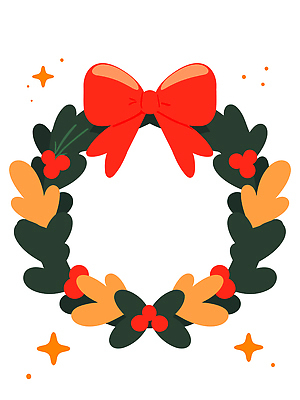 디자인 계절 기념일 열매 상징 잎 크리스마스 일러스트 자연 장식 파티 축제 화환 분위기 대칭 수목 연말 국내일러스트 AI파일 식물 꽃 컨셉 이벤트 생태계 파일형식 벡터