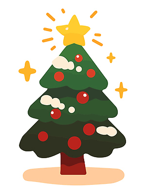 나무 기념일 별 컬러 잎 크리스마스 겨울 일러스트 가족 따뜻함 장식 빛 크리스마스트리 파티 축제 분위기 구슬 즐거움 꾸미기 국내일러스트 AI파일 자연요소 식물 계절 감정 컨셉 관계 이벤트 파일형식 벡터