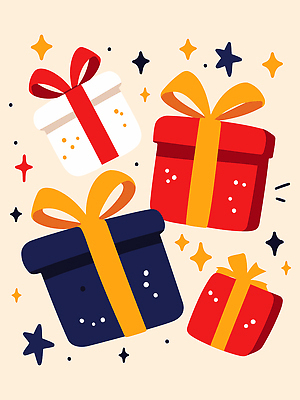 모양 디자인 기념일 행복 리본 컬러 백그라운드 크리스마스 일러스트 밝음 선물 이벤트 장식 상자 축제 기쁨 다양 축하 생일 즐거움 특별함 국내일러스트 AI파일 감정 다수 컨셉 파일형식 벡터