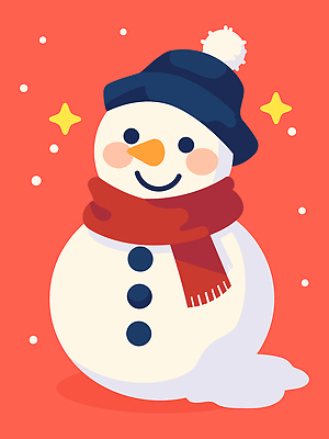 캐릭터 디자인 컬러 백그라운드 크리스마스 겨울 일러스트 눈사람 따뜻함 웃음 귀여움 스카프 표현 즐거움 그림 장면 국내일러스트 AI파일 계절 기념일 감정 컨셉 표정 목도리 파일형식 벡터