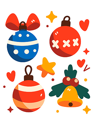 디자인 계절 기념일 행복 별 컬러 프로포즈 크리스마스 일러스트 가족 장식 빨간색 파란색 크리스마스트리 축제 초인종 하트 항아리 즐거움 오너먼트 국내일러스트 AI파일 자연요소 모양 감정 크리스마스장식 관계 이벤트 종 도자기 파일형식 벡터