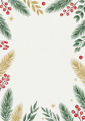 JPG 나무 식물 디자인 계절 열매 컬러 백그라운드 크리스마스 겨울 일러스트 자연 프레임 장식 빨간색 초록색 파티 축제 흰색 서리 조화 뷰티풀 테마 국내일러스트 기념일 이벤트 생태계 파일형식
