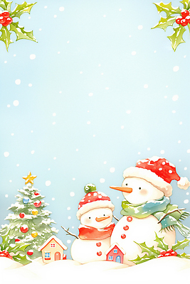 JPG 백그라운드 크리스마스 겨울 일러스트 산타모자 가족 눈사람 주택 사랑 장식 장난감 크리스마스트리 축제 즐거움 오브젝트 그림 장면 뷰티풀 국내일러스트 모자_잡화 계절 기념일 감정 관계 건물 파일형식