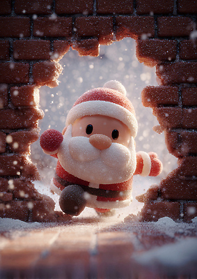 JPG 편집이미지 행복 벽 크리스마스 겨울 따뜻함 장식 산타클로스 귀여움 축제 기쁨 눈송이 겨울풍경 편집3D 계절 기념일 감정 컨셉 눈_날씨 풍경 3D 파일형식