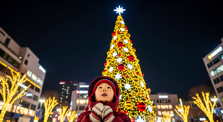 JPG 나무 편집이미지 행복 어린이 컬러 크리스마스 겨울 가족 조명 사랑 풍경 크리스마스트리 축제 기쁨 기도 편집실사 식물 계절 기념일 감정 관계 사람 CG 파일형식