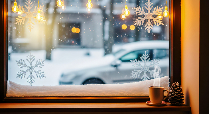 JPG 편집이미지 백그라운드 크리스마스 겨울 창문 자연 조명 실내 따뜻함 풍경 장식 카페 흰색 소나무 편안함 편집실사 나무 계절 기념일 컬러 내부 상점 감각 CG 생태계 파일형식