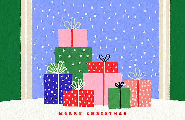 PSD 기념일 행복 컬러 크리스마스 겨울 일러스트 창문 가족 함께함 따뜻함 선물 장식 선물상자 크리스마스트리 축제 기쁨 분위기 창가 준비 소원 설레임 눈내림 국내일러스트 계절 감정 컨셉 관계 눈_날씨 이벤트 상자 파일형식