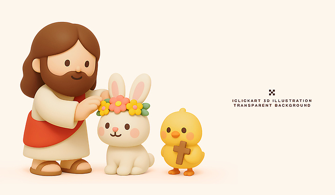 PSD 동물 편집이미지 꽃 행복 기독교 컬러 부활절 병아리 사랑 장식 귀여움 기쁨 아기 토끼 예수 편집3D 식물 기념일 감정 종교 컨셉 포유류 조류 사람 반려동물 3D 신_종교 파일형식