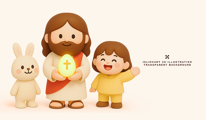 PSD 편집이미지 캐릭터 교육 행복 기독교 어린이 부활절 사랑 미소 3D 계란 아기 토끼 예수 순간 동심 편집3D 기념일 감정 종교 포유류 표정 사람 반려동물 알 신_종교 디지털합성 파일형식