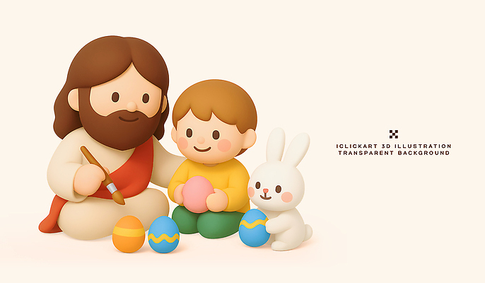 PSD 동물 편집이미지 캐릭터 행복 어린이 가족 부활절 계란 축제 기쁨 토끼 색칠 예수 기독교인 편집3D 기념일 감정 기독교 포유류 관계 사람 반려동물 3D 알 신_종교 파일형식