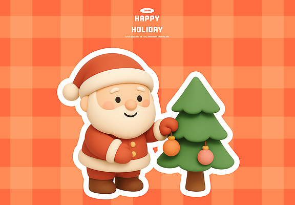PSD 편집이미지 캐릭터 행복 크리스마스 겨울 가족 따뜻함 선물 장식 크리스마스트리 산타클로스 축제 휴일 구슬 체크무늬 홀리데이 편집3D 계절 기념일 감정 무늬 관계 휴가 3D 파일형식