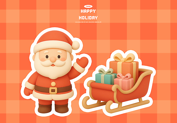 PSD 편집이미지 캐릭터 디자인 행복 어린이 컬러 크리스마스 겨울 선물 산타클로스 귀여움 축제 즐거움 썰매 홀리데이 편집3D 계절 기념일 감정 컨셉 휴가 사람 3D 파일형식