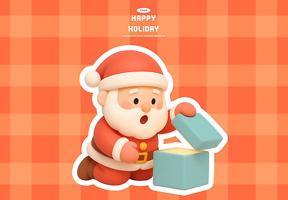 PSD 편집이미지 캐릭터 옷 계절 컬러 백그라운드 크리스마스 선물 상자 산타클로스 축제 기쁨 즐거움 홀리데이 편집3D 기념일 감정 휴가 3D 파일형식