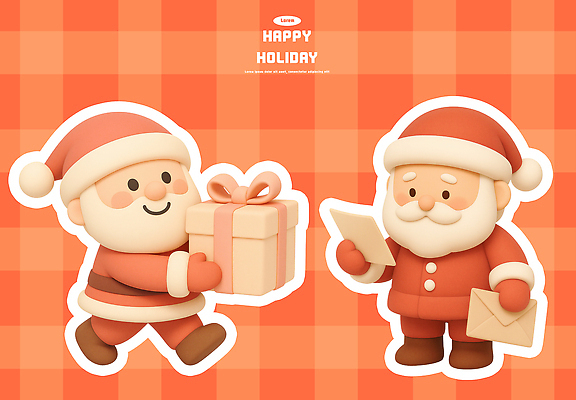 PSD 편집이미지 캐릭터 행복 백그라운드 크리스마스 가족 선물 이벤트 산타클로스 축제 주황색 기쁨 편지 연휴 홀리데이 편집3D 기념일 감정 컬러 관계 휴가 공휴일 3D 파일형식