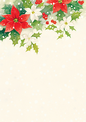 JPG 감정 컬러 크리스마스 겨울 일러스트 자연 수채화 따뜻함 선물 사랑 장식 축제 흰색 장면 조화 포인세티아 가벼움 겨울풍경 국내일러스트 AI일러스트 AI콘텐츠 계절 기념일 꽃 풍경 무게 생태계 파일형식