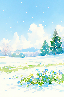 JPG 나무 꽃 겨울 일러스트 자연 하늘 산 풍경 초원 일상 평화 시골 눈 숲 조화 풍경화 국내일러스트 자연요소 식물 계절 컨셉 날씨 라이프 그림 생태계 파일형식
