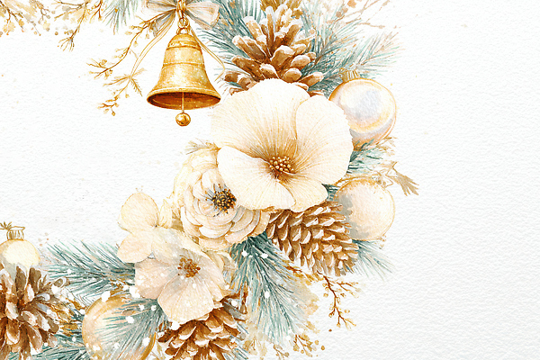 JPG 꽃 예술 크리스마스장식 크리스마스 겨울 일러스트 자연 기념 장식 축제 화환 금색 화려 분위기 우아함 오브젝트 솔방울 특별함 크리스마스리스 국내일러스트 AI일러스트 AI콘텐츠 식물 계절 기념일 컬러 컨셉 생태계 파일형식