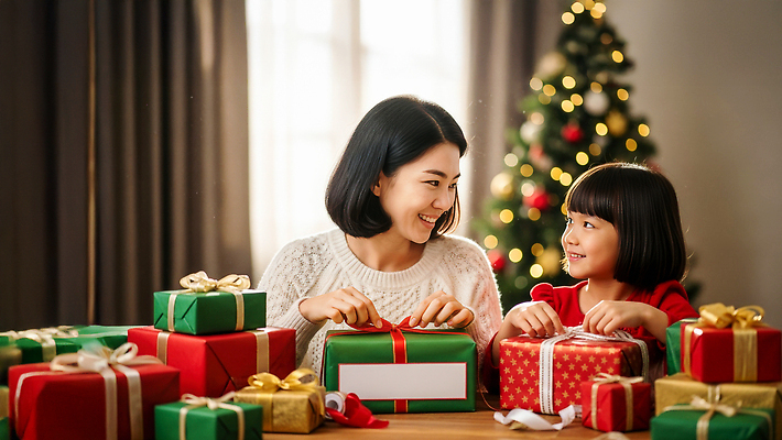 JPG 편집이미지 외관 행복 어린이 크리스마스 겨울 포장 가족 엄마 따뜻함 선물 사랑 장식 크리스마스트리 축제 순간 의료성형뷰티 편집실사 AI인물포토 AI콘텐츠 계절 기념일 감정 관계 사람 CG 파일형식 AI포토