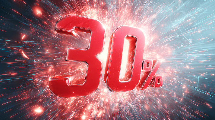 JPG 편집이미지 배너 불꽃 이벤트 타이포그라피 그래픽 반짝임 판매 세일 고객 알림 30% 마케팅 프로모션 이미지편집 AI컴퓨터그래픽 AI콘텐츠 문자 모션 불 퍼센트 파일형식