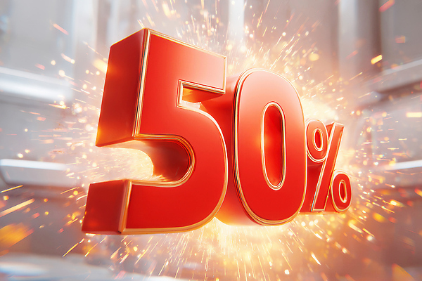 JPG 편집이미지 이벤트 타이포그라피 빨간색 쇼핑 숫자 세일 가격 고객 알림 50% 관심 마케팅 주목 효과 프로모션 이미지편집 AI컴퓨터그래픽 AI콘텐츠 문자 컬러 퍼센트 파일형식