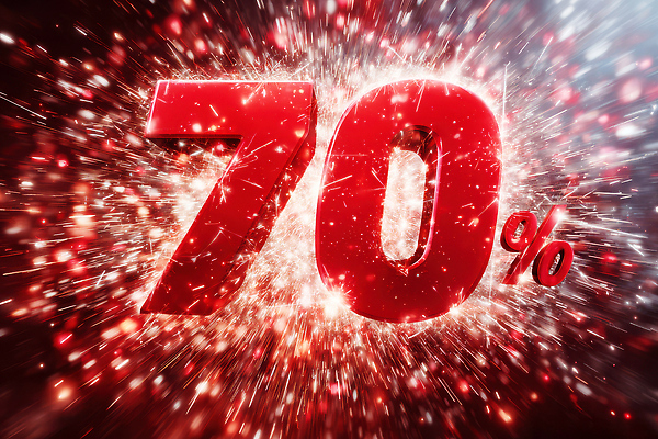 JPG 편집이미지 이벤트 타이포그라피 쇼핑 세일 상점 고객 알림 오브젝트 저장 70% 마케팅 프로모션 이미지편집 AI컴퓨터그래픽 AI콘텐츠 문자 퍼센트 파일형식