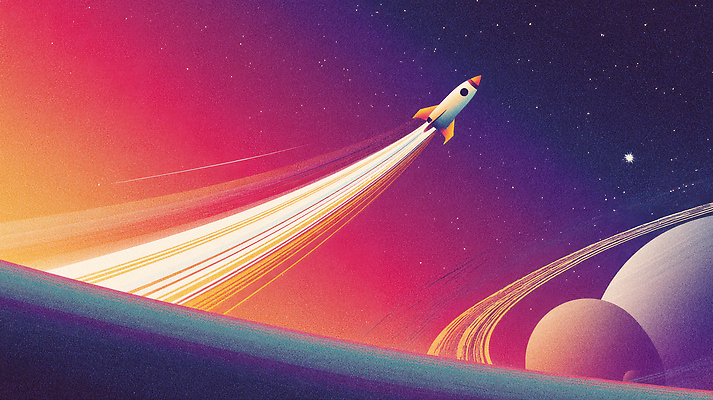 JPG 별 컬러 과학 일러스트 미래 항해 기술 우주 행성 에너지 로켓 탐험 연기 발사 우주선 연료 궤도 우주여행 국내일러스트 자연요소 여행 컨셉 배_교통 파일형식