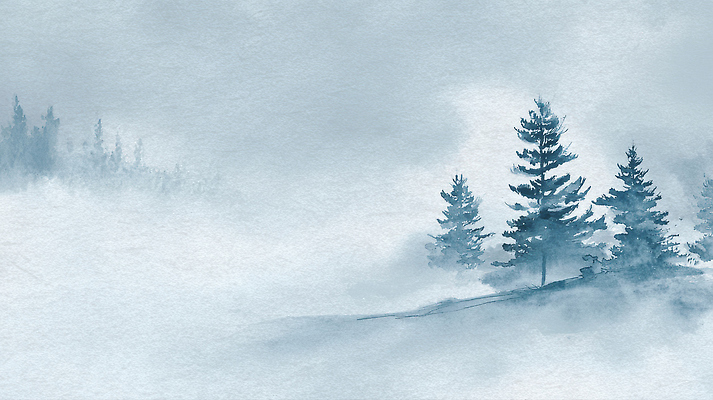 JPG 나무 계절 겨울 일러스트 자연 하늘 아침 산 풍경 파란색 환경 고요 안개 신선 찡그림 숲 조용 국내일러스트 AI일러스트 AI콘텐츠 주간 식물 컬러 날씨 표정 생태계 파일형식