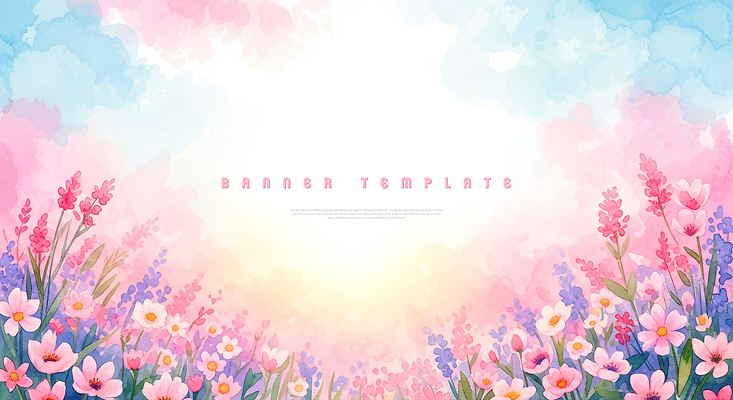 JPG 식물 디자인 배너 꽃 화초 컬러 백그라운드 일러스트 자연 생명 프레임 풍경 여름 봄 화려 그림 국내일러스트 계절 컨셉 생태계 파일형식