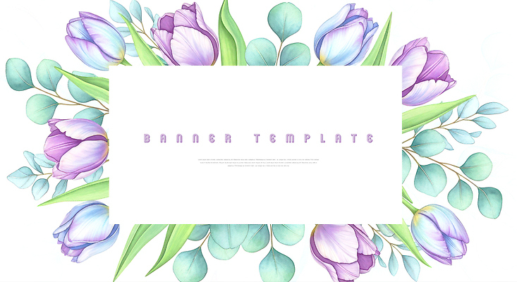 JPG 디자인 배너 꽃 백그라운드 잎 일러스트 자연 프레임 그래픽 장식 보라색 튤립 심플 초대장 페이지 소셜미디어 인쇄물 세련 국내일러스트 AI일러스트 AI콘텐츠 식물 컬러 카드_감사 생태계 파일형식