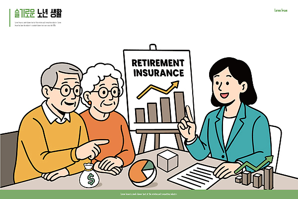 일러스트 그래프 대화 안전 생활 금융 실버라이프 노부부 계획 은퇴 연령 상담 투자 수익 노후대책 자산관리 보험 관심 안정성 국내일러스트 AI파일 라이프스타일 부부 컨셉 비즈니스 말하기 경제 노후 파일형식 벡터