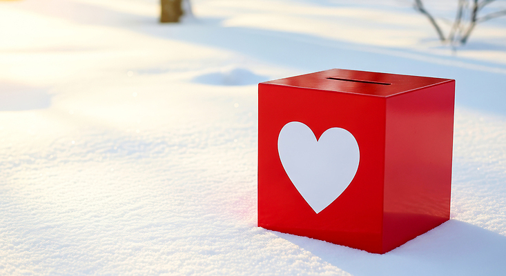 JPG 편집이미지 겨울 따뜻함 사랑 풍경 빨간색 상자 하트 마음 기부 자선 눈덮임 편집실사 기부캠페인 AI포토 AI콘텐츠 모양 계절 감정 캠페인 컬러 컨셉 봉사 CG 파일형식