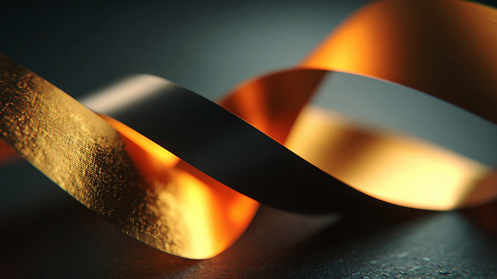 JPG 편집이미지 디자인 리본 예술 컬러 모션 장식 빛 인테리어 반사 검은색 금색 우아함 질감 조화 이미지편집 AI컴퓨터그래픽 AI콘텐츠 컨셉 파일형식