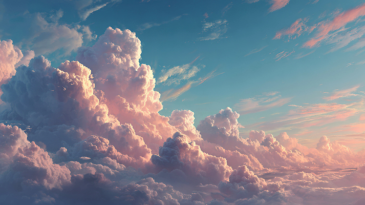 JPG 구름 편집이미지 분홍색 자연 하늘 풍경 파란색 빛 평화 보라색 일몰 기상 분위기 저녁 색감 이미지편집 AI컴퓨터그래픽 AI콘텐츠 자연요소 컬러 컨셉 모션 노을 야간 생태계 파일형식