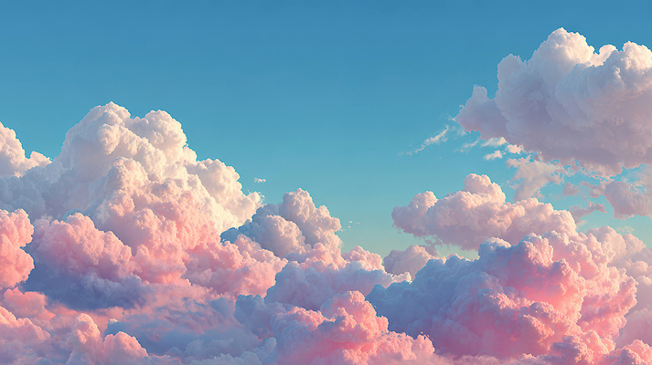 JPG 구름 편집이미지 분홍색 컬러 자연 하늘 날씨 풍경 태양 일몰 흰색 변화 저녁 조화 이미지편집 AI컴퓨터그래픽 AI콘텐츠 자연요소 컨셉 노을 야간 생태계 파일형식