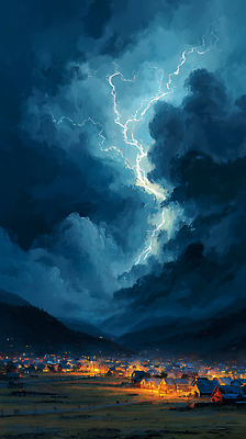 JPG 하늘색 일러스트 자연 하늘 날씨 조명 풍경 파란색 빛 평화 마을 어둠 도심 저녁 번개 폭풍 동산 소음 전경 국내일러스트 AI일러스트 AI콘텐츠 컬러 컨셉 소리 도시 야간 생태계 파일형식 탑뷰