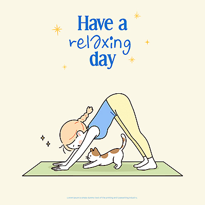 라이프스타일 웰빙 여자 행복 일러스트 요가 모션 자연 휴식 건강 반려동물 운동 스트레칭 매트 강아지 편안함 체조 일과 긍정적 국내일러스트 AI파일 동물 감정 컨셉 사람 생활 감각 개 생태계 파일형식 벡터