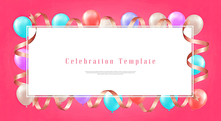 JPG 디자인 기념일 리본 분홍색 백그라운드 일러스트 이벤트 장식 파티 모임 축하 생일 화려 풍선 생동감 테마 국내일러스트 AI일러스트 AI콘텐츠 컬러 컨셉 파일형식
