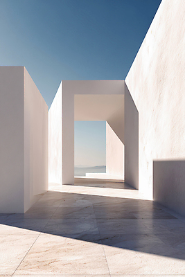 JPG 편집이미지 디자인 외관 건축 하늘 조명 바닥 그림자 빛 태양 공간 흰색 구조물 스카이라인 편집실사 AI컴퓨터그래픽 AI콘텐츠 자연요소 컬러 CG 파일형식