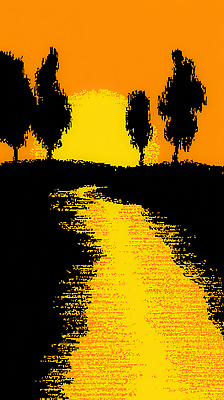 JPG 나무 여유 컬러 일러스트 자연 하늘 수채화 그림자 풍경 물 반짝임 강 태양 평화 주황색 일몰 분위기 저녁 국내일러스트 AI일러스트 AI콘텐츠 자연요소 식물 감정 컨셉 모션 노을 야간 생태계 파일형식