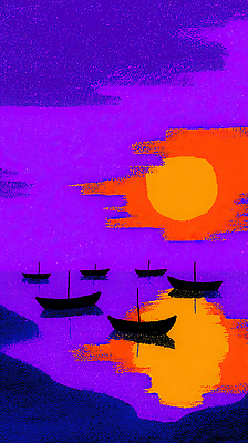 JPG 여유 물결 바다 컬러 일러스트 자연 하늘 바람 풍경 여름 태양 평화 노을 일몰 저녁 그림 조용 배신 국내일러스트 AI일러스트 AI콘텐츠 자연요소 계절 감정 컨셉 날씨 야간 생태계 파일형식